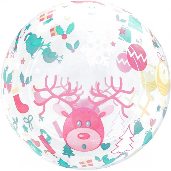 Шар круг Deco Bubble, Новогодний микс, Прозрачный