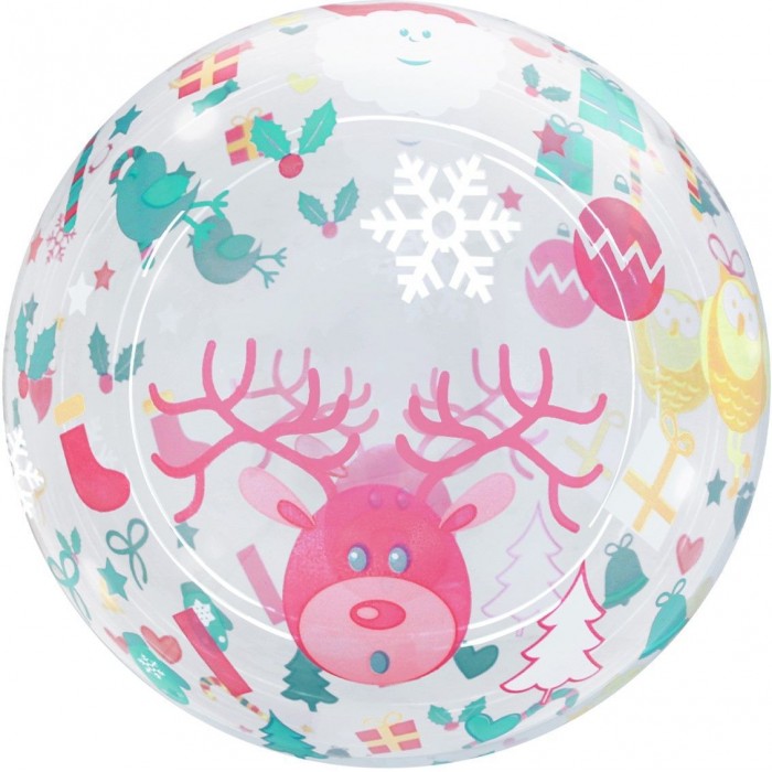 Шар круг Deco Bubble, Новогодний микс, Прозрачный