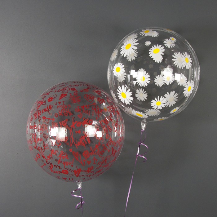 Шар круг Deco Bubble,  Ромашки Прозрачный