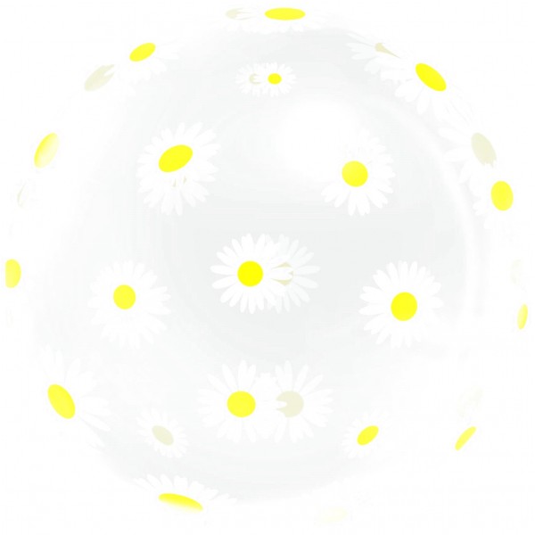 Шар круг Deco Bubble,  Ромашки Прозрачный
