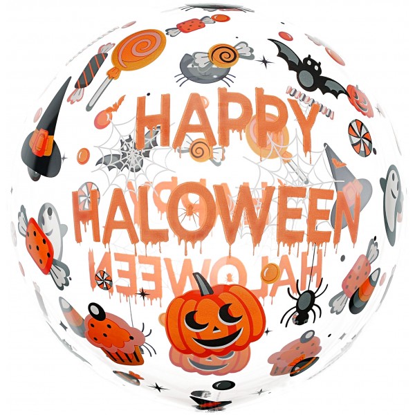 Шар круг  Deco Bubble, Веселый Хэллоуин Прозрачный