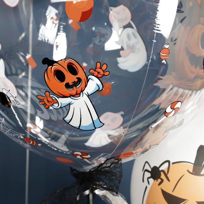 Шар круг  Deco Bubble, Веселый Хэллоуин Прозрачный