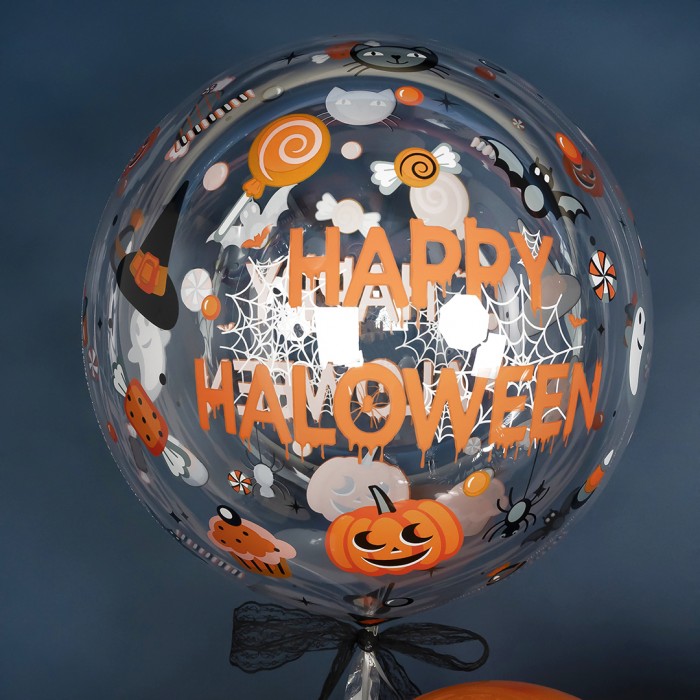 Шар круг  Deco Bubble, Веселый Хэллоуин Прозрачный