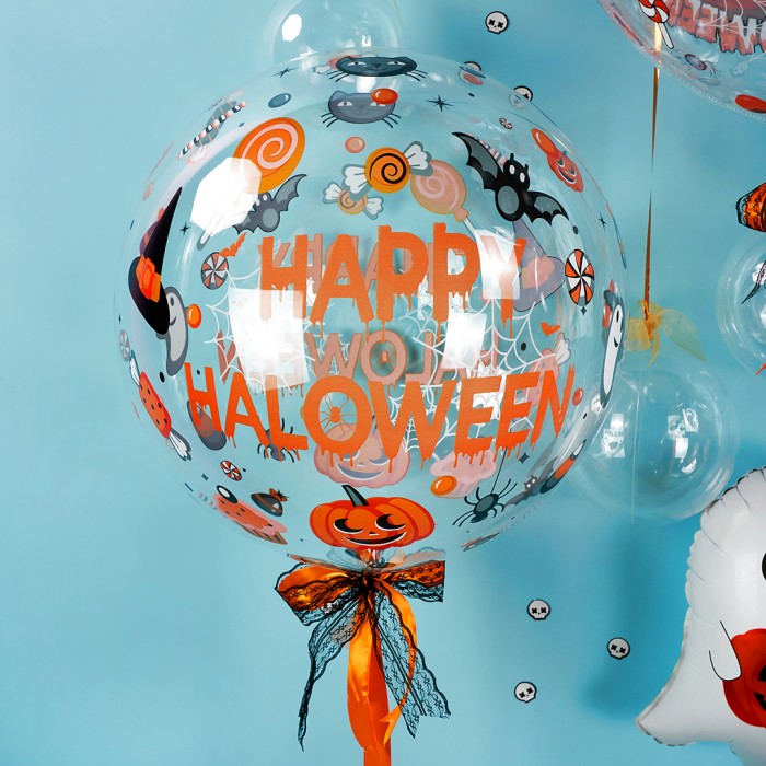 Шар круг  Deco Bubble, Веселый Хэллоуин Прозрачный