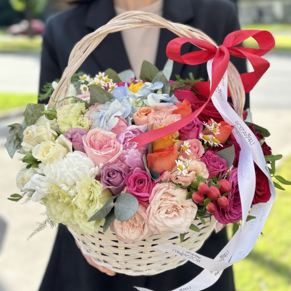 Средняя радужная  корзина MIX