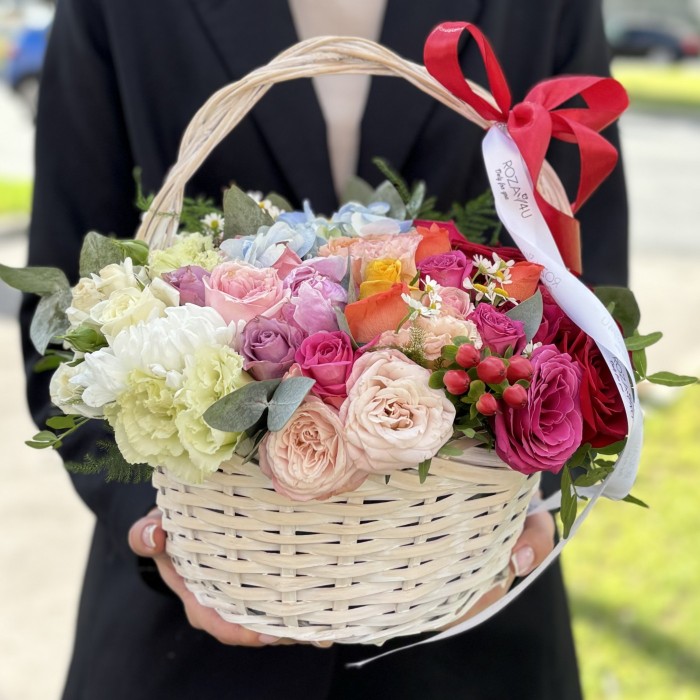 Средняя радужная  корзина MIX