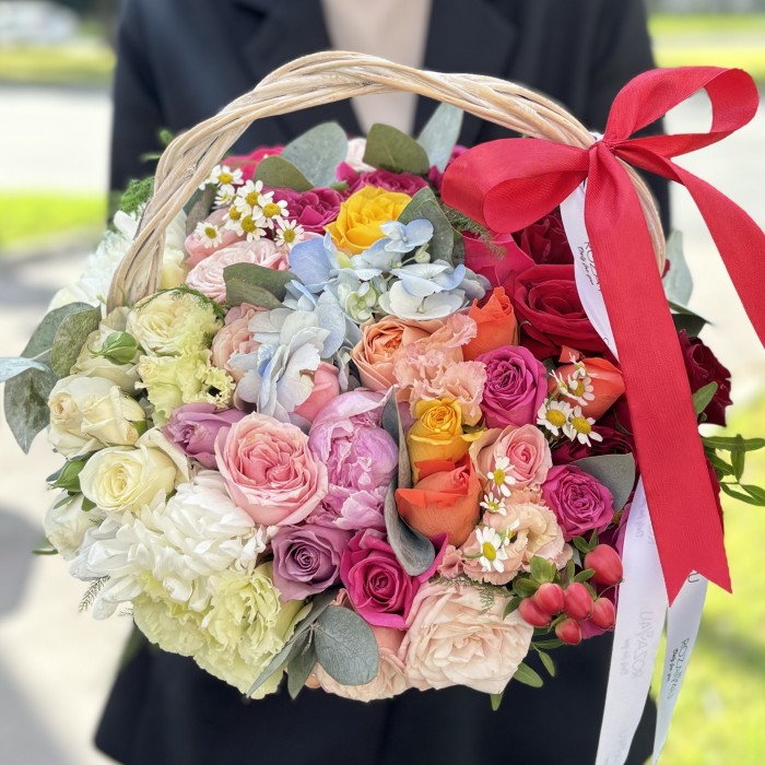 Средняя радужная  корзина MIX