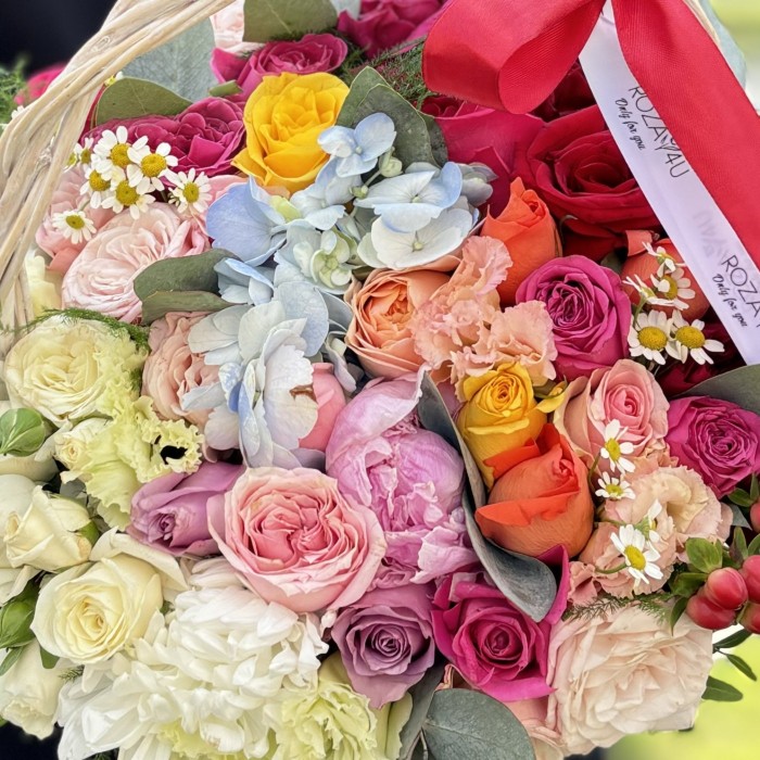 Средняя радужная  корзина MIX