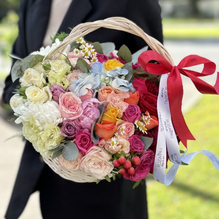 Средняя радужная  корзина MIX