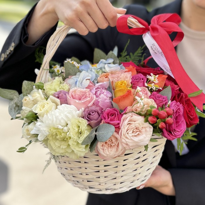 Средняя радужная  корзина MIX