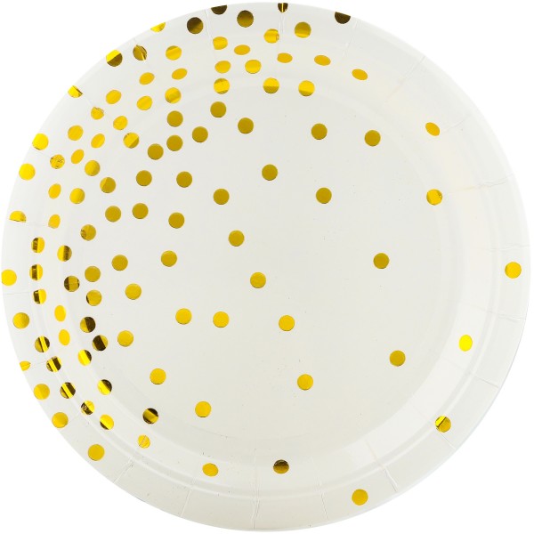 Тарелки Золотое конфетти белые с золотом