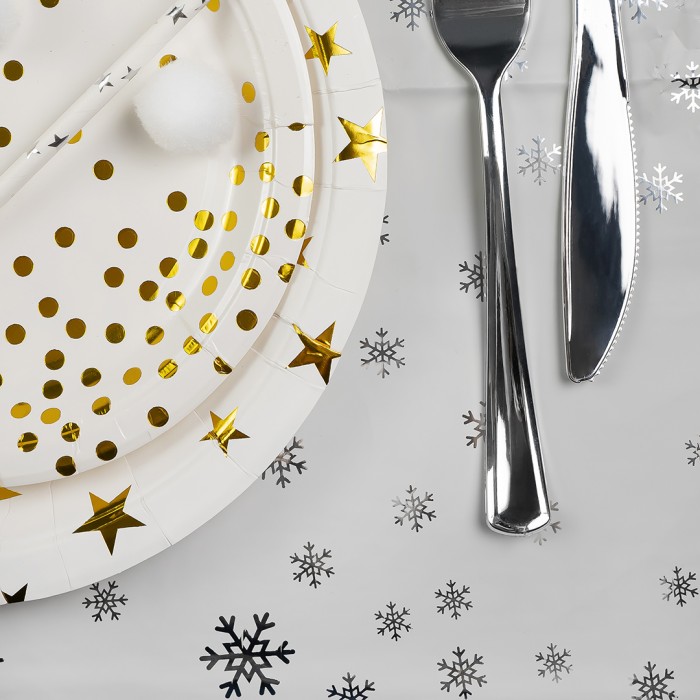 Тарелки Золотое конфетти белые с золотом