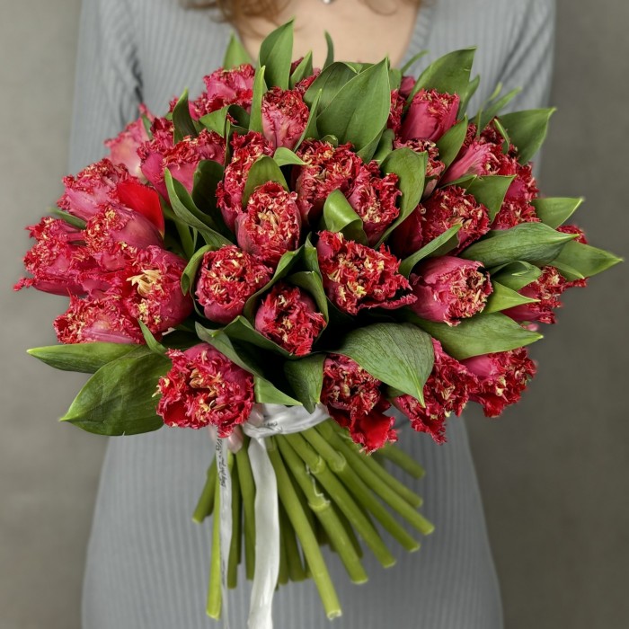 Тюльпан махровый красный Ля мур