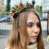 Украшение из цветов для прически Алый Каприз