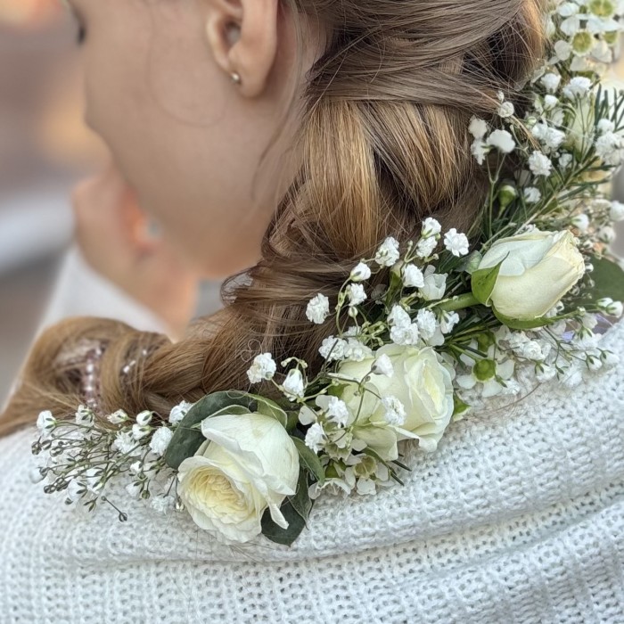 Украшение из цветов для прически с кустовой розой Сказочная Ночь