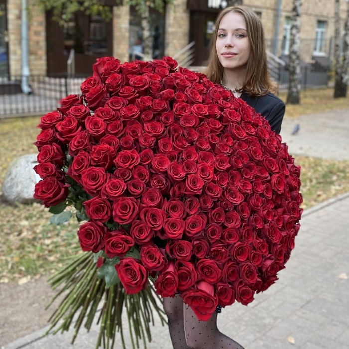 201 красная роза 120 см