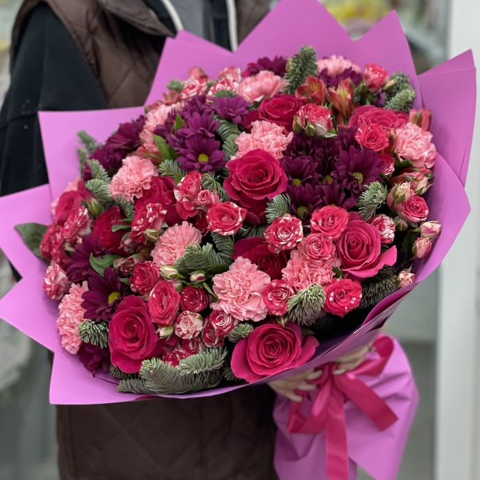 Яркий букет Малиновый Рай