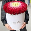 Яркий микс из 101 розы в коробке