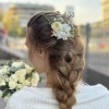 Заколка в волосы с кустовой белой розой Сказочная Ночь