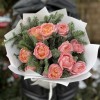 Зимний букет из 3 кустовых пионовидных роз Джульетта