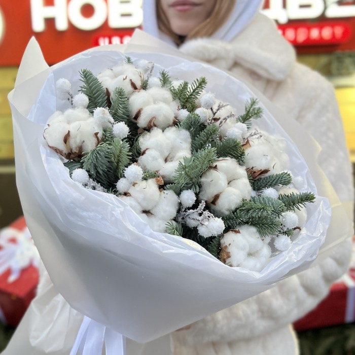 Зимний букет с хлопком Метель