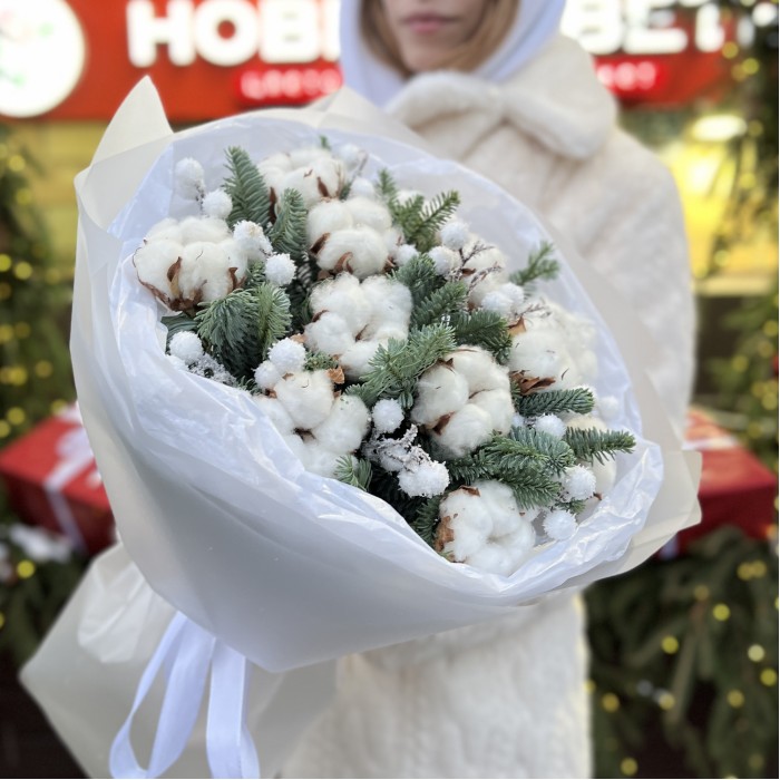 Зимний букет с хлопком Метель
