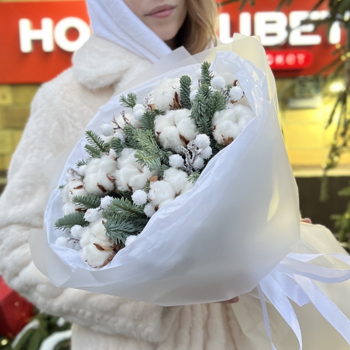 Зимний букет с хлопком Метель