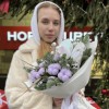 Зимний букет с лиловым хлопком