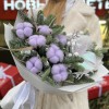 Зимний букет с лиловым хлопком