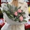 Зимний букет с розовым хлопком