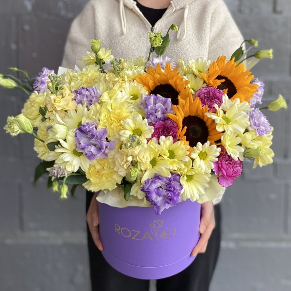 Авторская коробка с подсолнухами Вдохновение