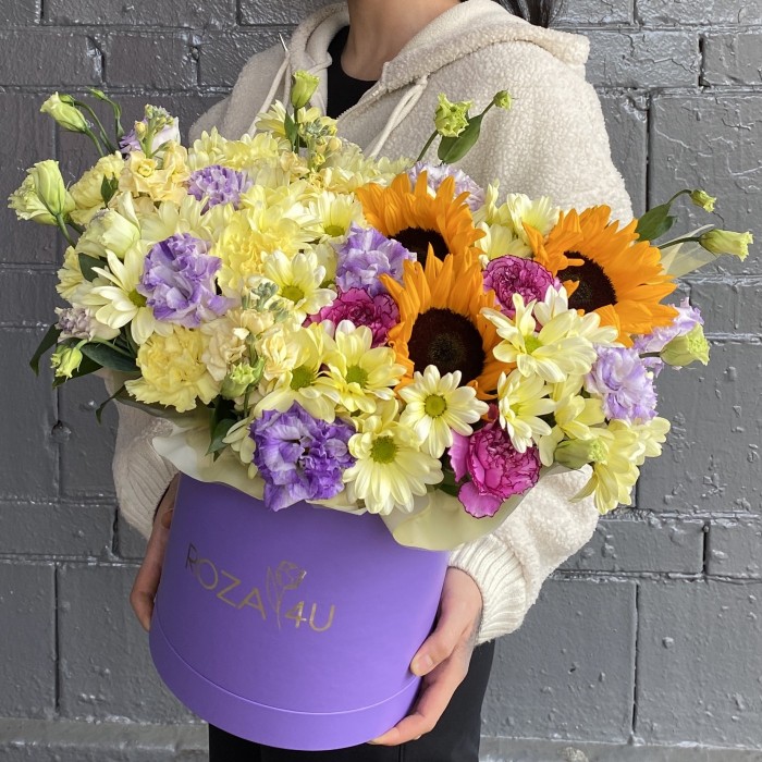 Авторская коробка с подсолнухами Вдохновение