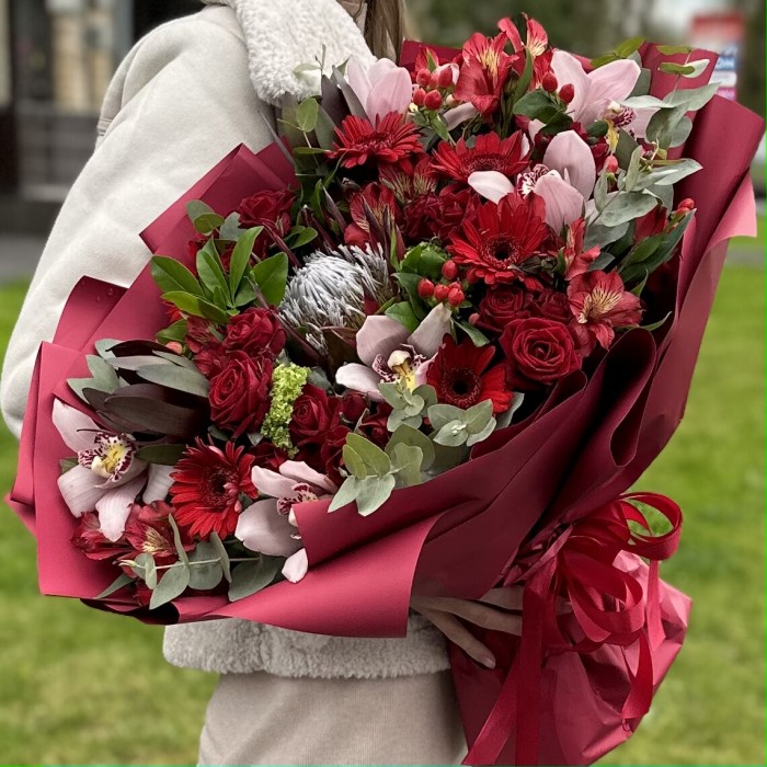 Авторский букет с протеей Осенняя краса