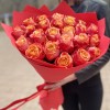 Букет красно-оранжевых роз 3Д