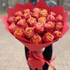 Букет красно-оранжевых роз 3Д