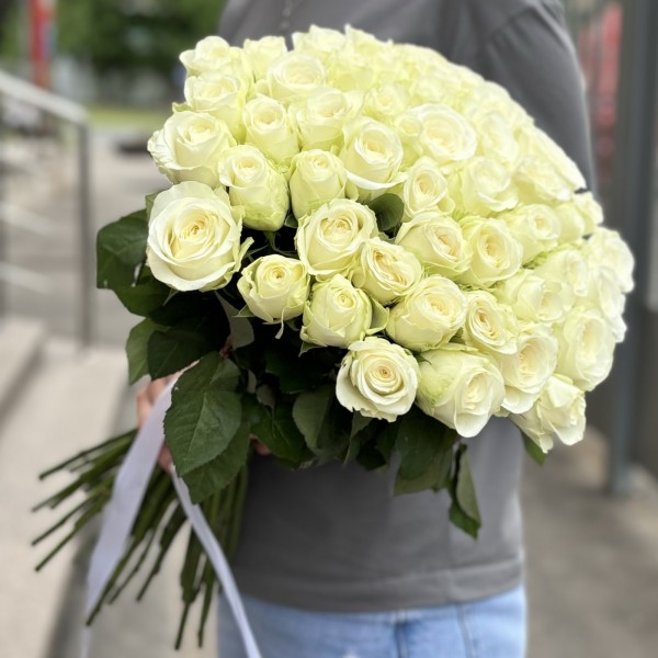 Белая роза 50 см