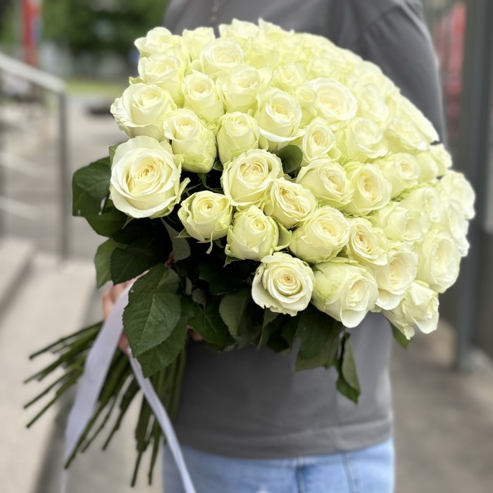 Белая роза 50 см