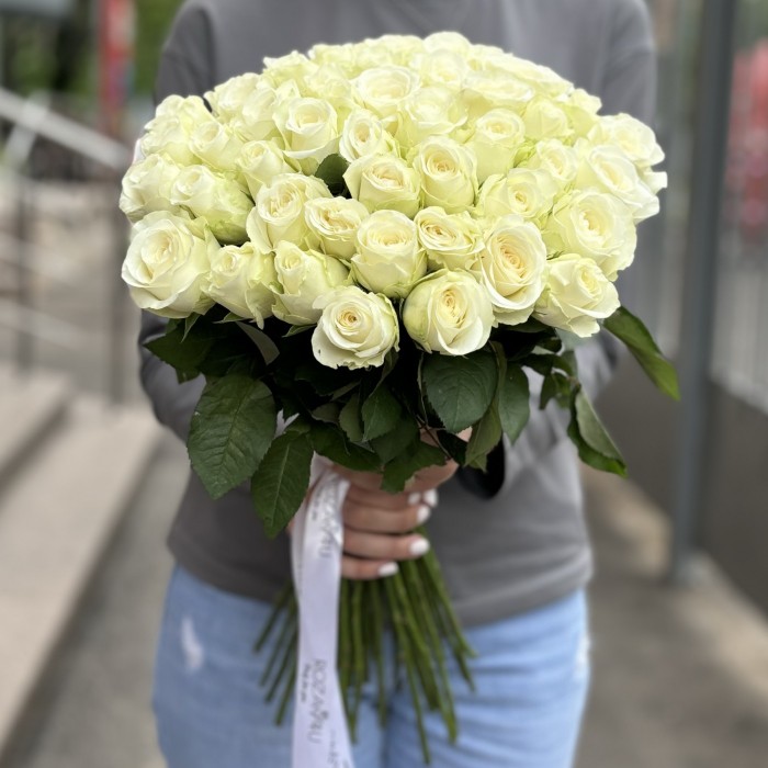 Белая роза 50 см