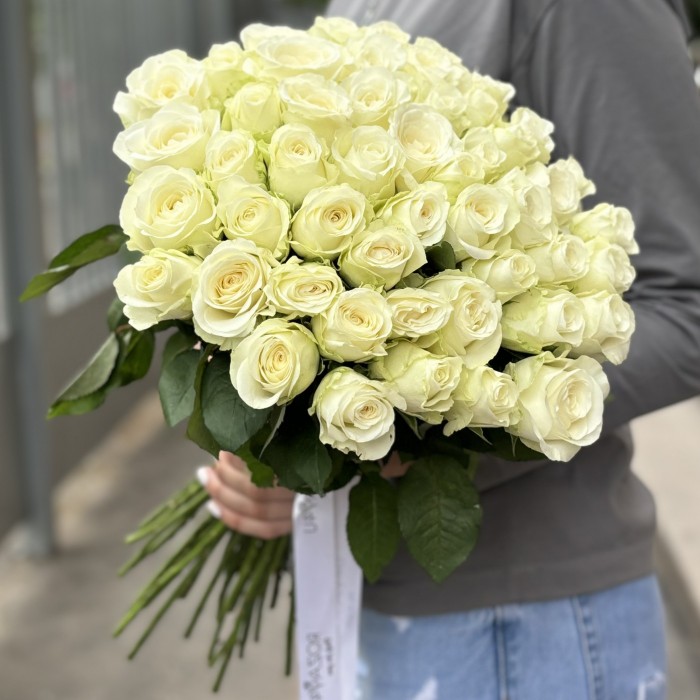 Белая роза 50 см