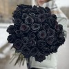 Траурный букет черных роз