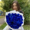 25 синих роз 70 см