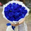 25 синих роз 70 см