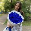 25 синих роз 70 см
