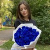 25 синих роз 70 см