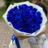 25 синих роз 70 см