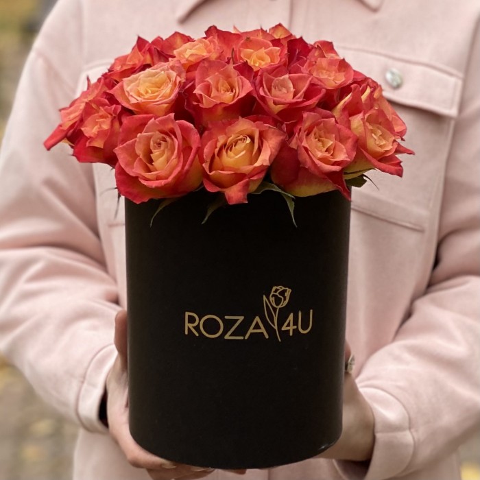 25 роз Лампион в коробке