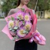 Букет георгинов с эвкалиптом