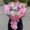Букет георгинов с эвкалиптом