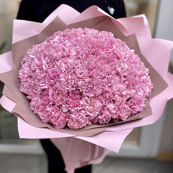 101 розовая гвоздика