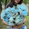 15 гвоздик Блю Молли с эвкалиптом